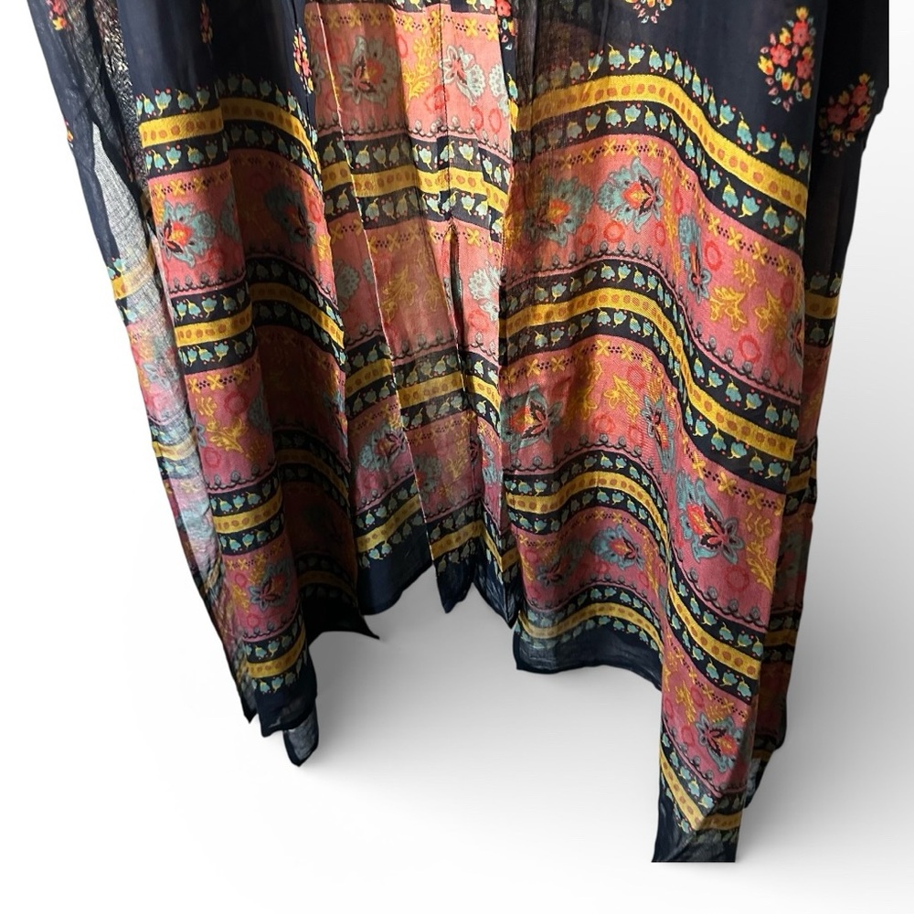 Natural Life Boho Bounty Navy Floral Light Weight 3/4 Sleeves Duster One Size - Picture 5 of 9